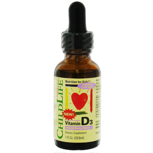 Childlife Essentials Vitamin D3 Dietary Supplement Liquid Drops, Mixed Berry Flavor, 1 Oz